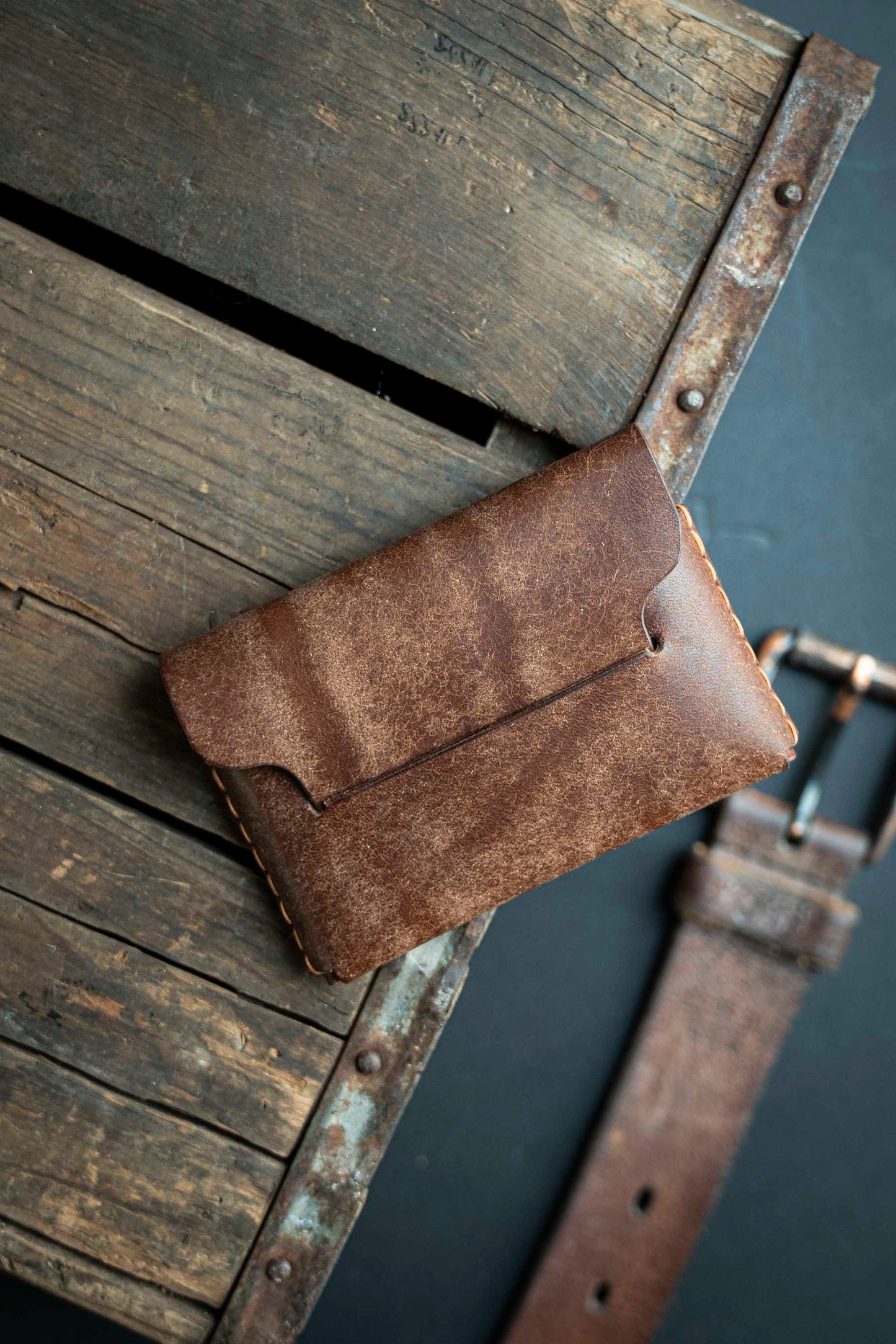 The Atlas. Hand made leather wallet