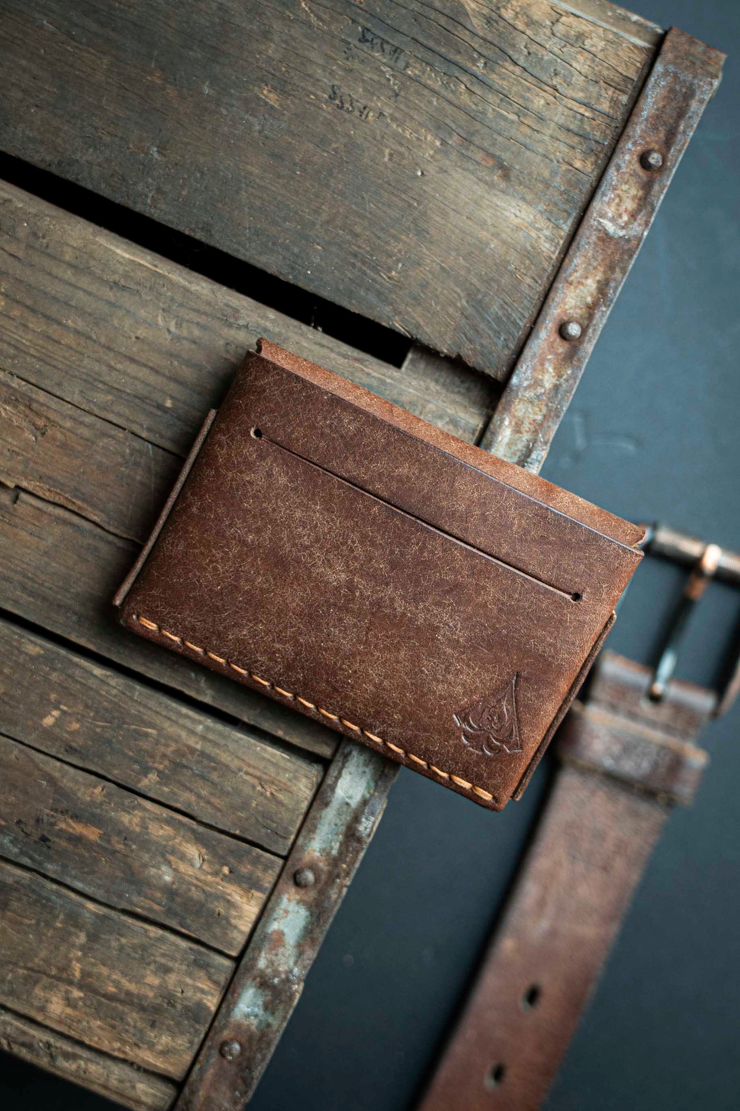 The Atlas. Hand made leather wallet