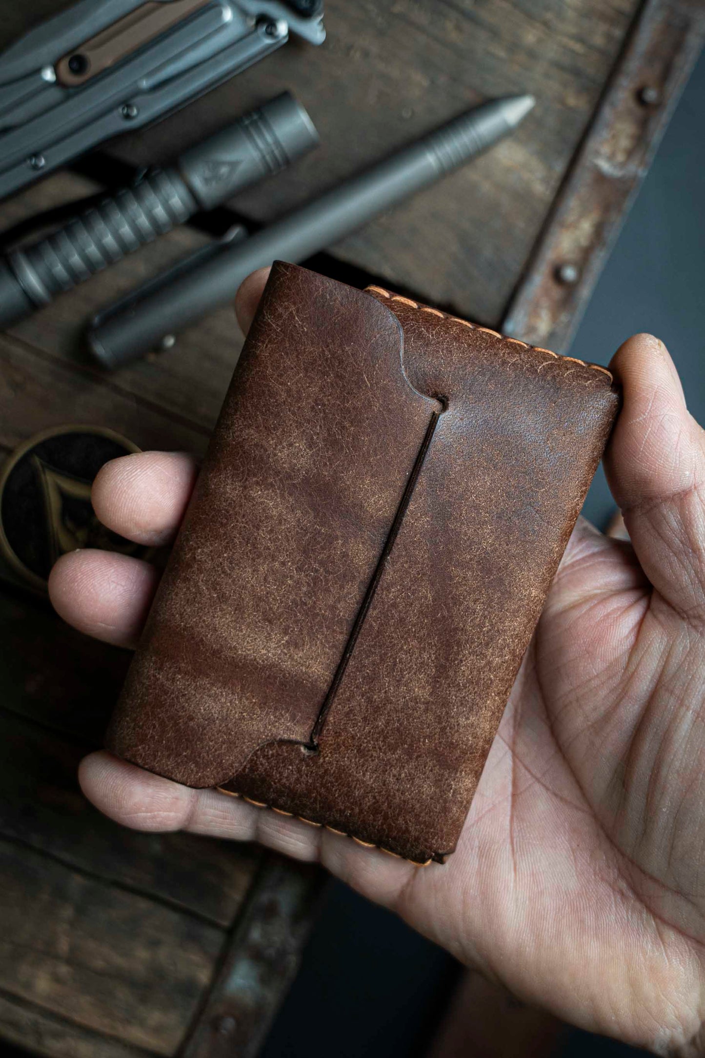 The Atlas. Hand made leather wallet