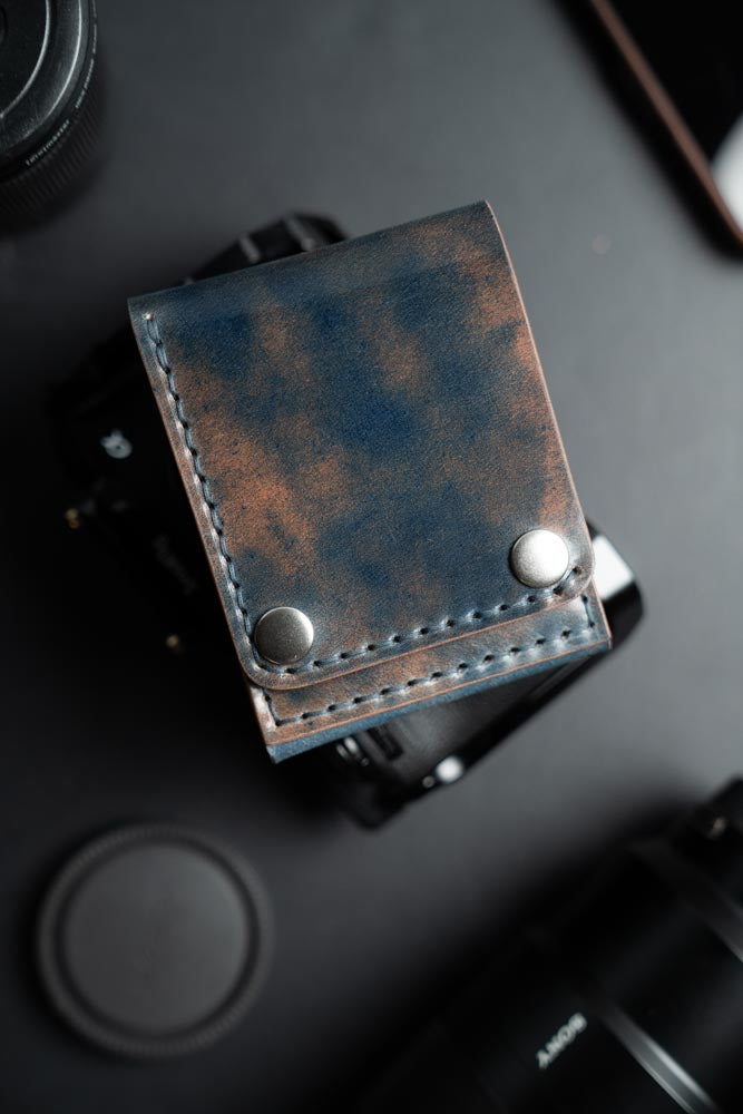 Titan Wallet in Blue Marble Shell cordovan
