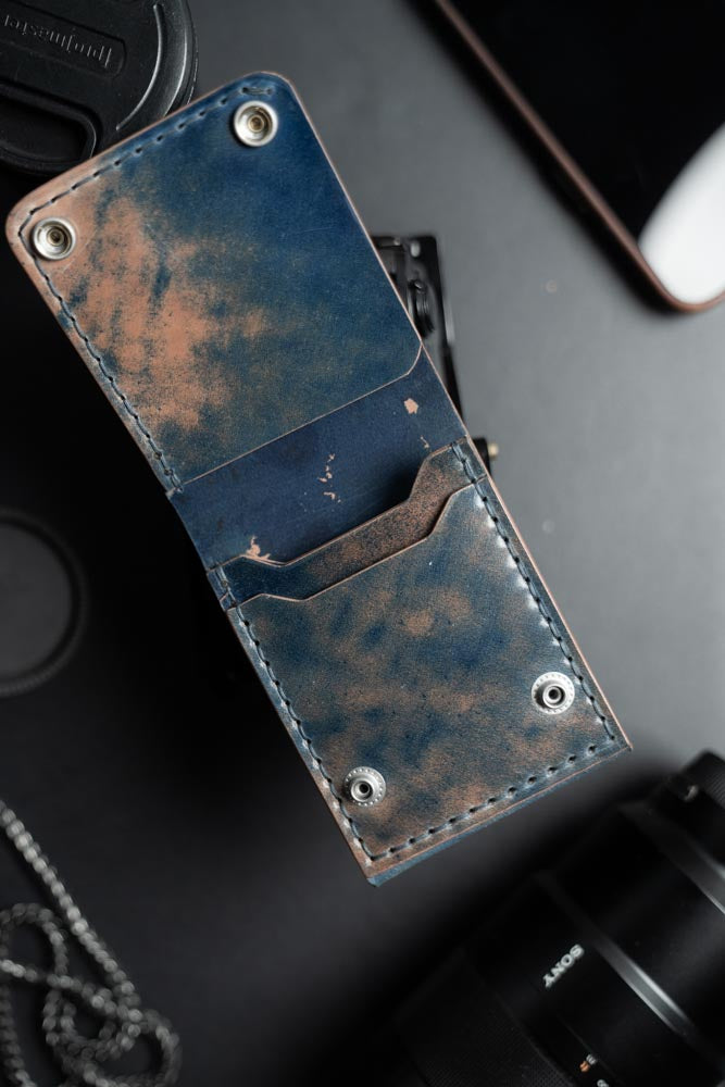 Titan Wallet in Blue Marble Shell cordovan