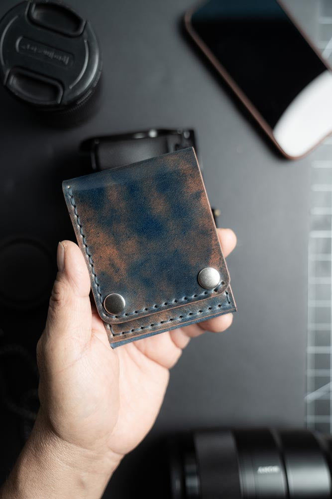 Titan Wallet in Blue Marble Shell cordovan