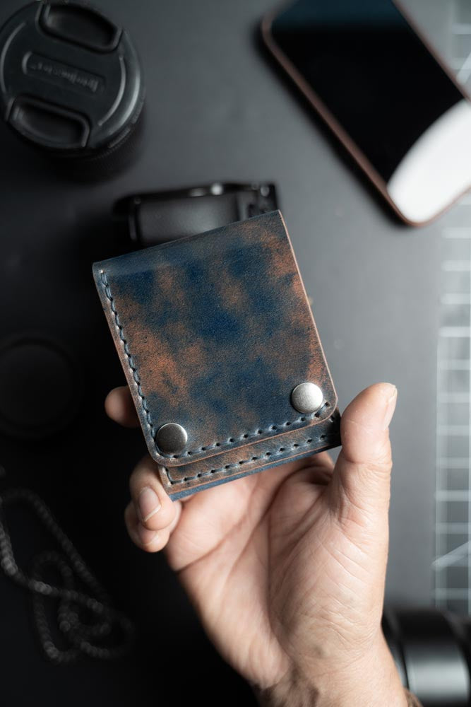 Titan Wallet in Blue Marble Shell cordovan